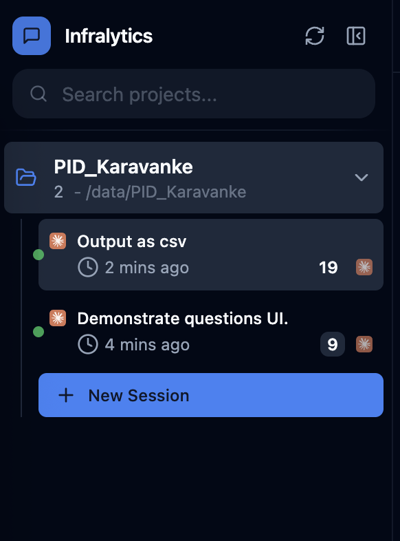 Project and session picker